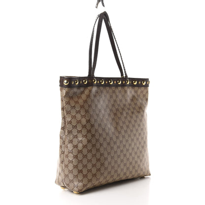Gucci Crystal Monogram Large Babouska Vertical Shopping Tote Dark Brown 3 of 15