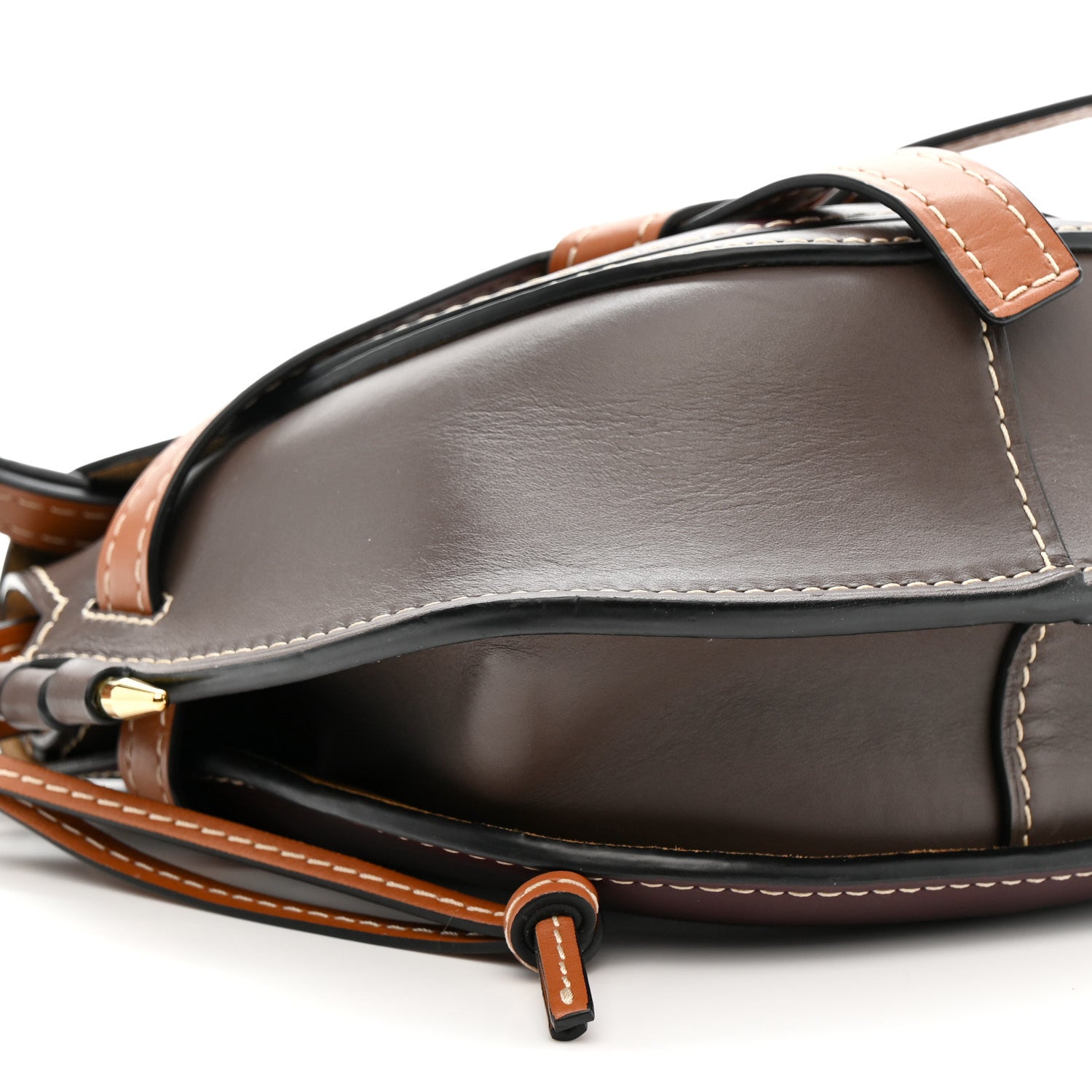 Loewe Calfskin Small Gate Crossbody Bag Oxblood Tan Taupe 9 of 10