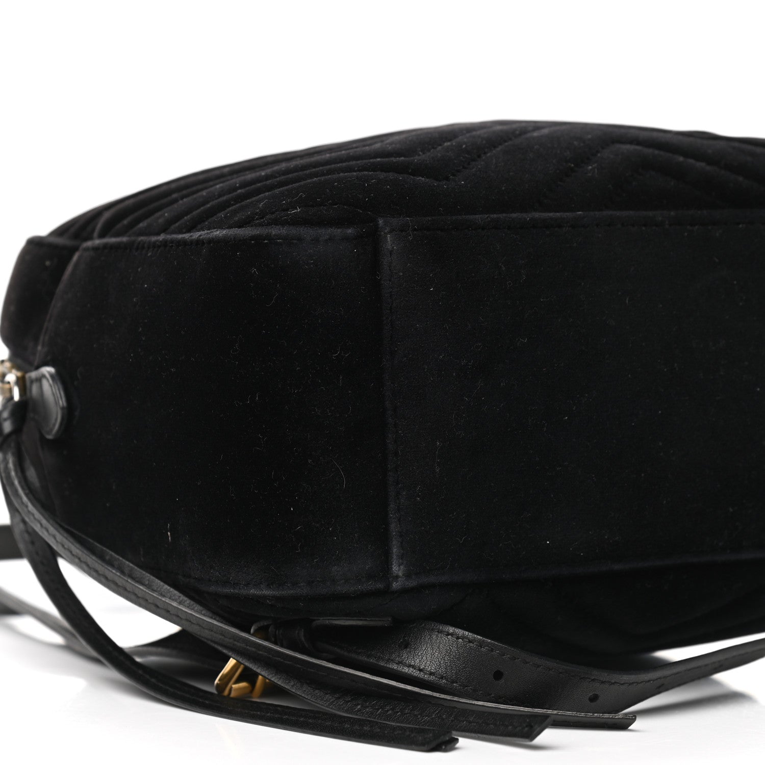 Gucci Velvet Matelasse GG Marmont Dome Backpack Black 15 of 16