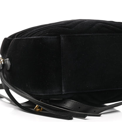 Gucci Velvet Matelasse GG Marmont Dome Backpack Black 15 of 16