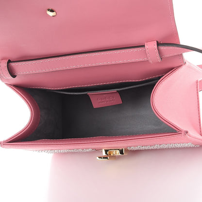 Gucci Satin Crystal Mini Sylvie Top Handle Bag Peony 6 of 14