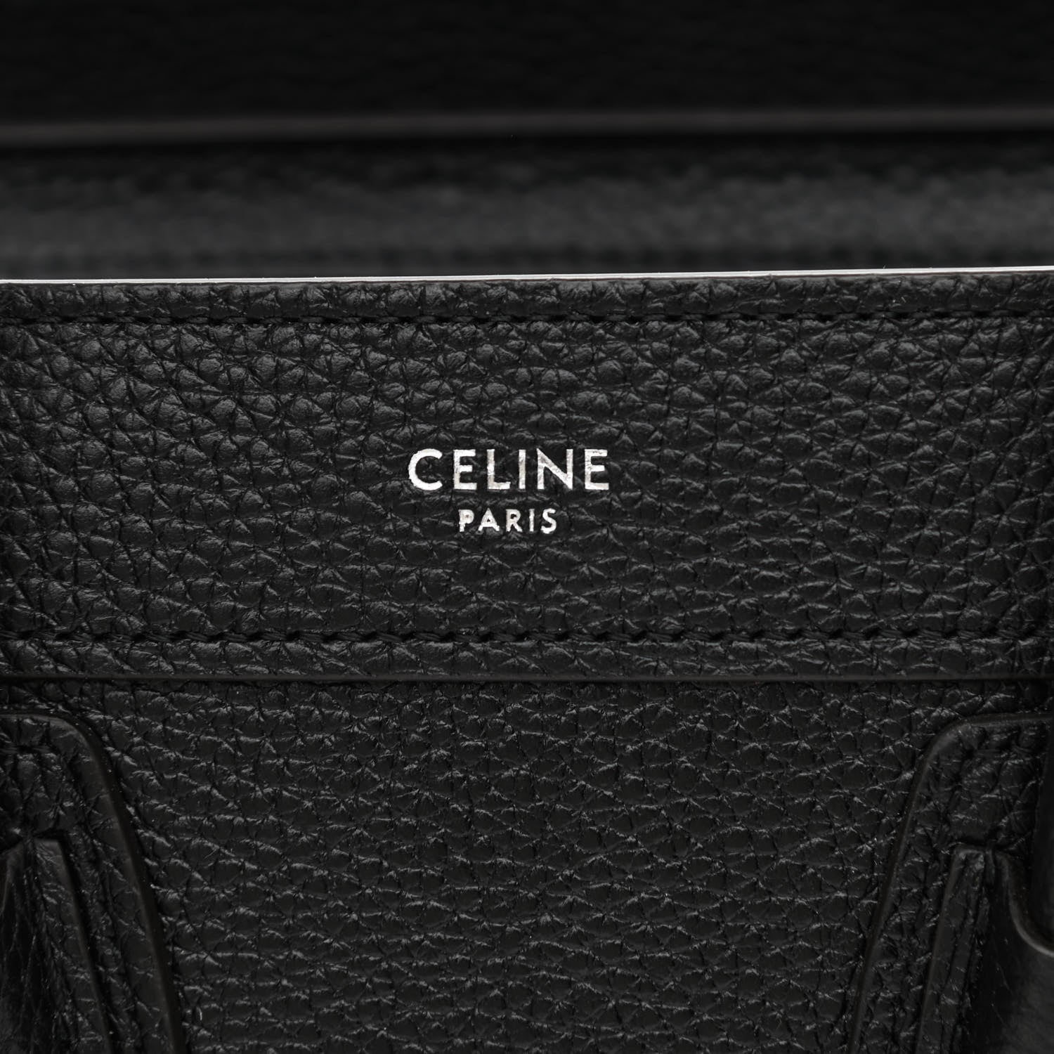 Celine Drummed Calfskin Nano Luggage Black 6 of 11