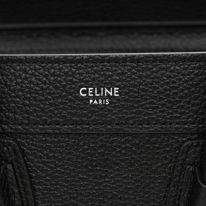 Celine Drummed Calfskin Nano Luggage Black 6 of 11