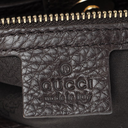 Gucci Pebbled Calfskin Medium Heritage Shoulder Bag Dark Brown 6 of 7