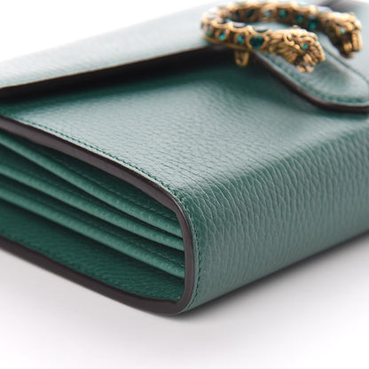 Gucci Calfskin Mini Dionysus Chain Wallet Emerald 7 of 9