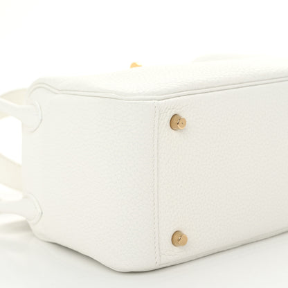 Hermes Taurillon Clemence Mini Lindy 20 New White 10 of 11