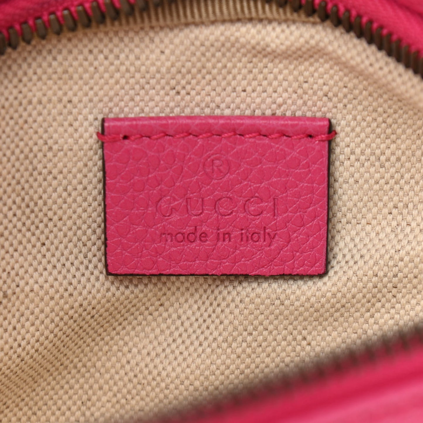 Grained Calfskin Small Logo Belt Bag Box Pink Green