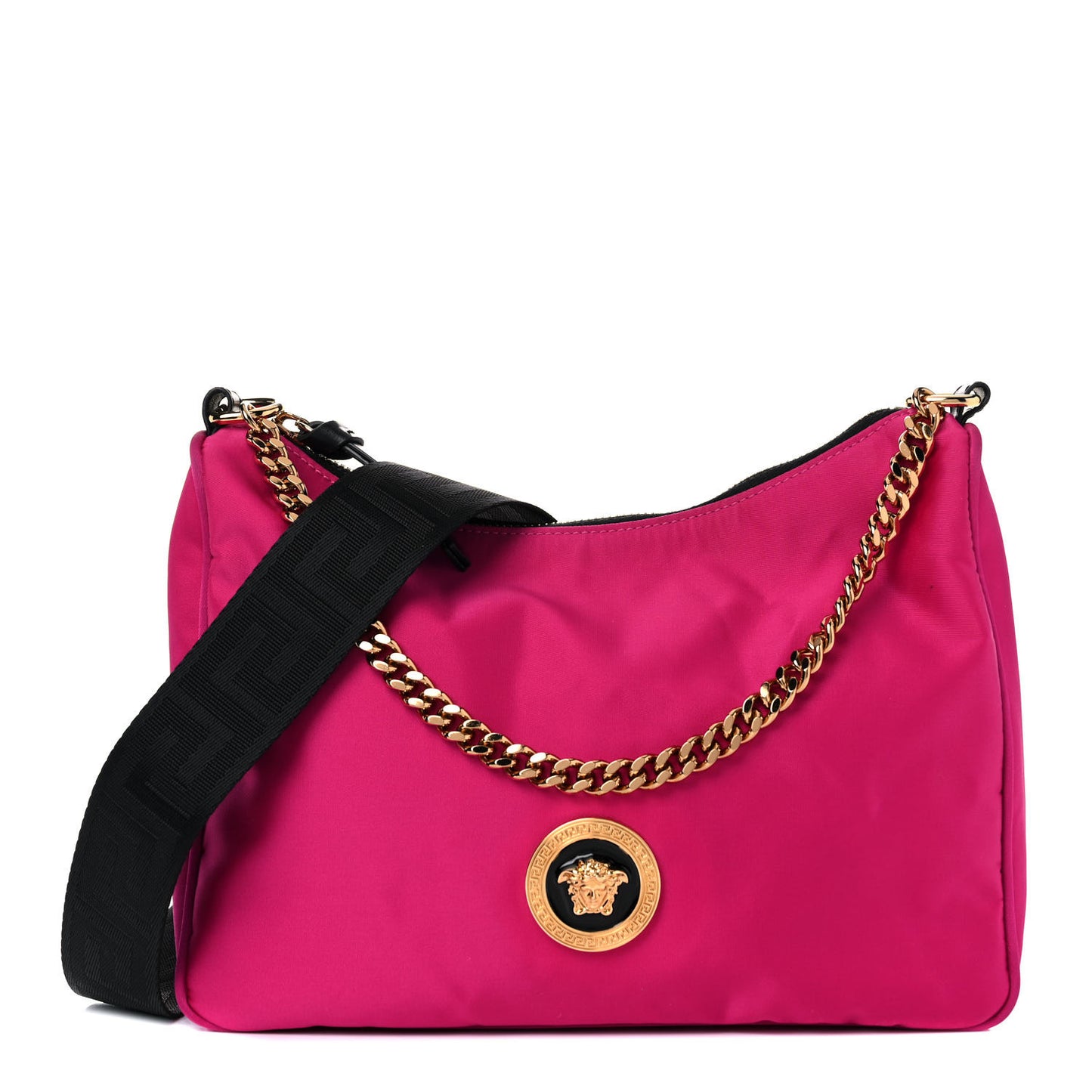 Nylon Tribute Chain Crossbody Shoulder Bag Flamingo Black