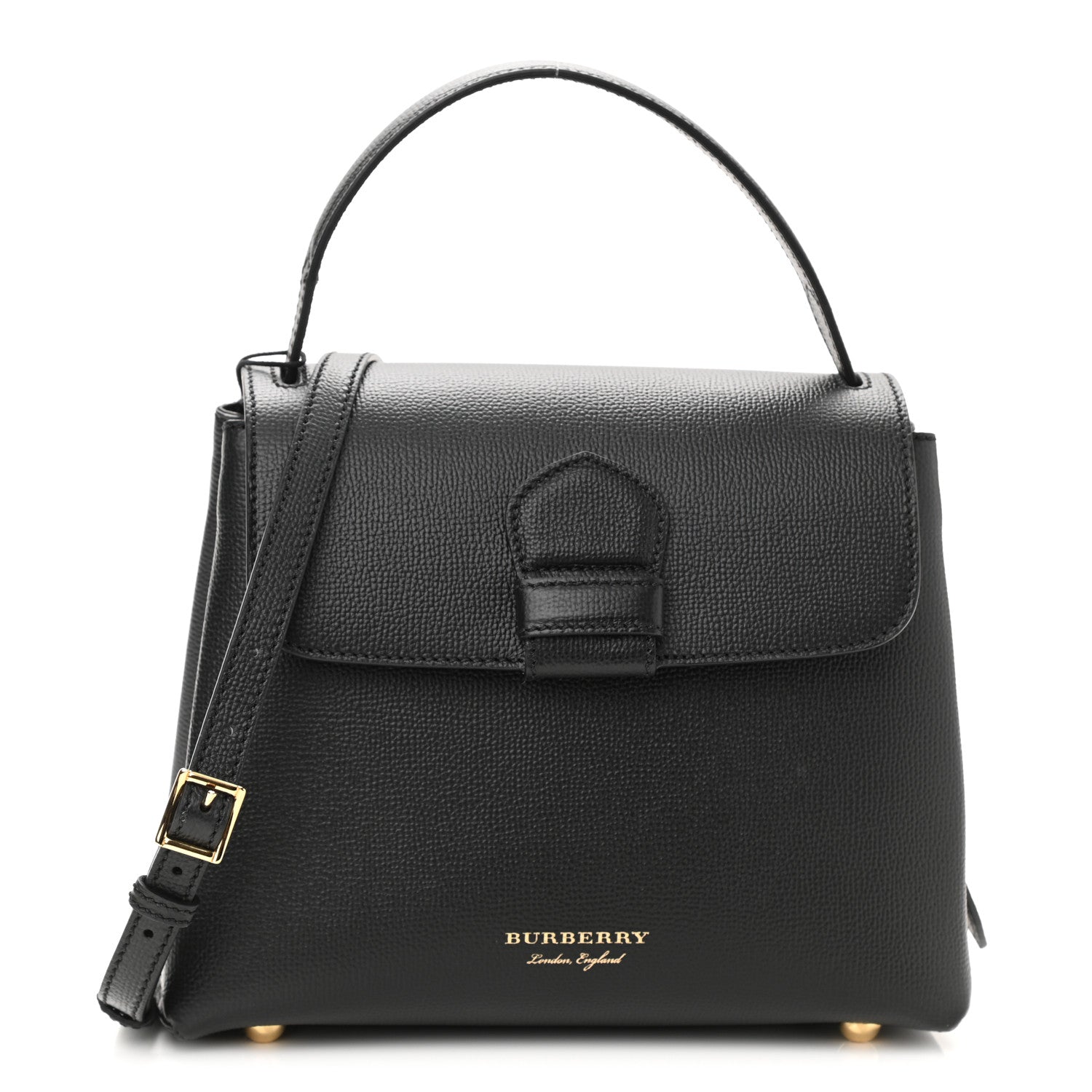 Burberry Derby Calfskin House Check Small Camberley Black 1 of 9