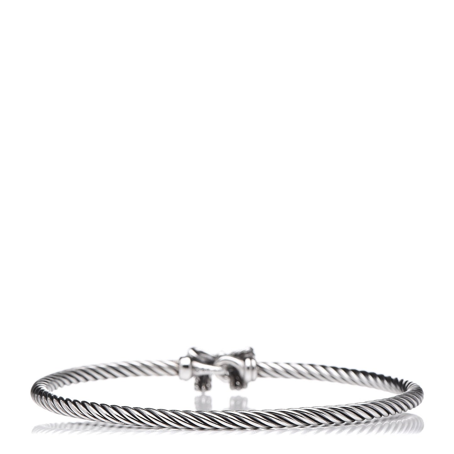 Sterling Silver Diamond Bow Cable Collectibles Bracelet