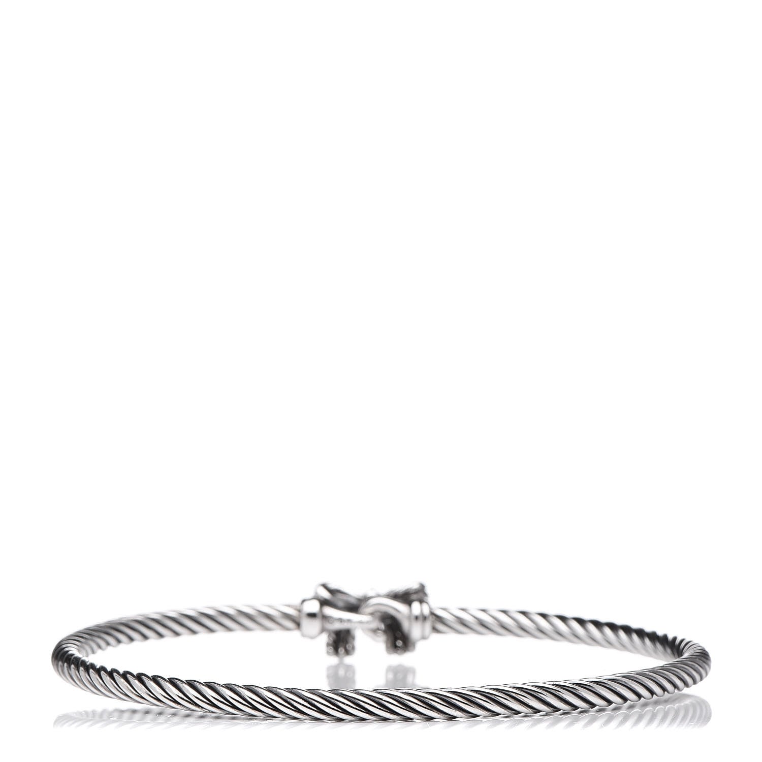 David Yurman Sterling Silver Diamond Bow Cable Collectibles Bracelet 3 of 4