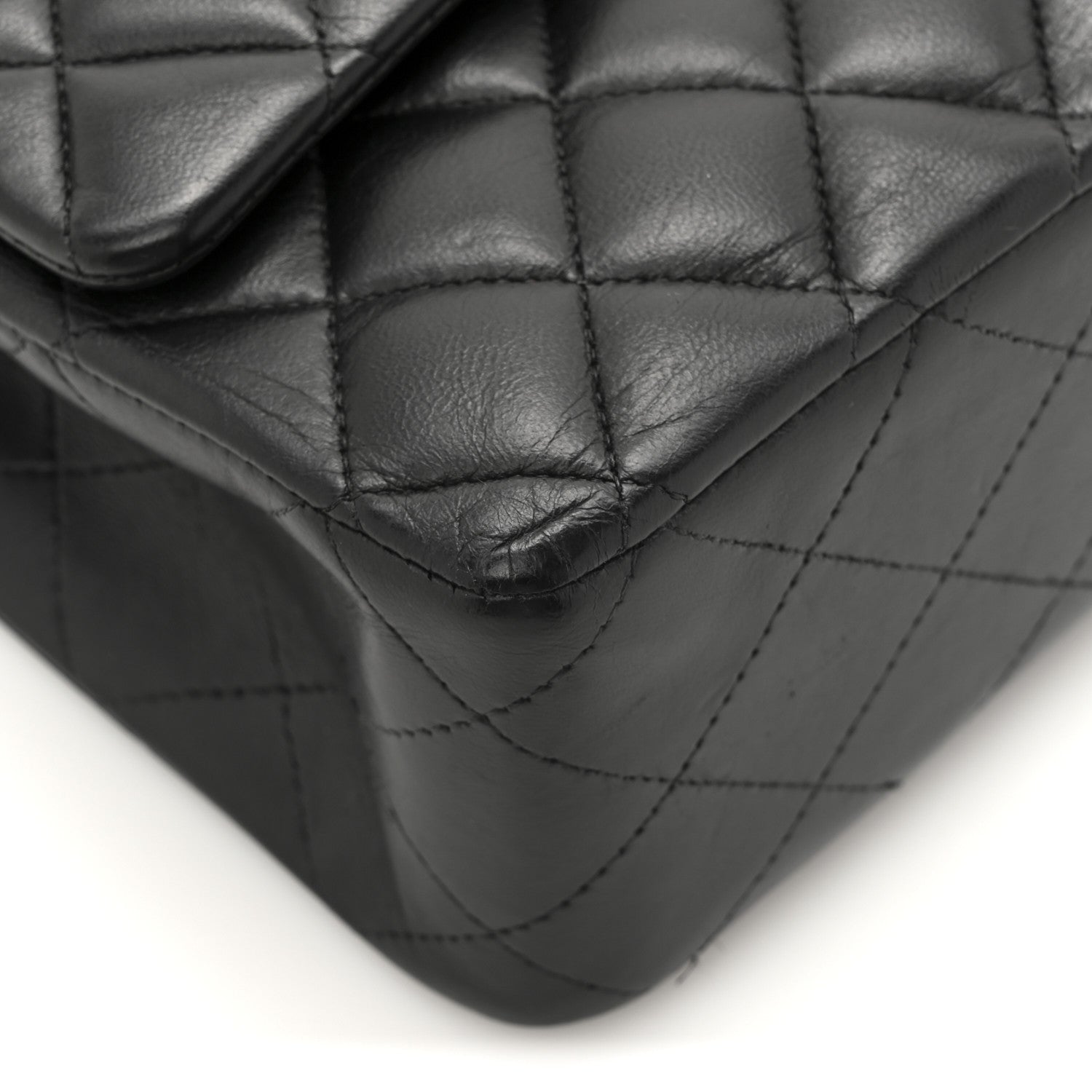 Chanel Lambskin Quilted Medium Double Flap Black 14 of 18