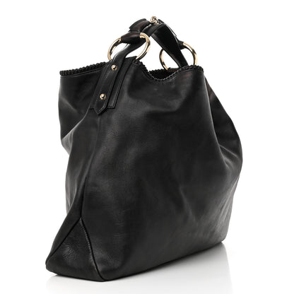 Gucci Calfskin Large Horsebit Chain Hobo Black 3 of 14