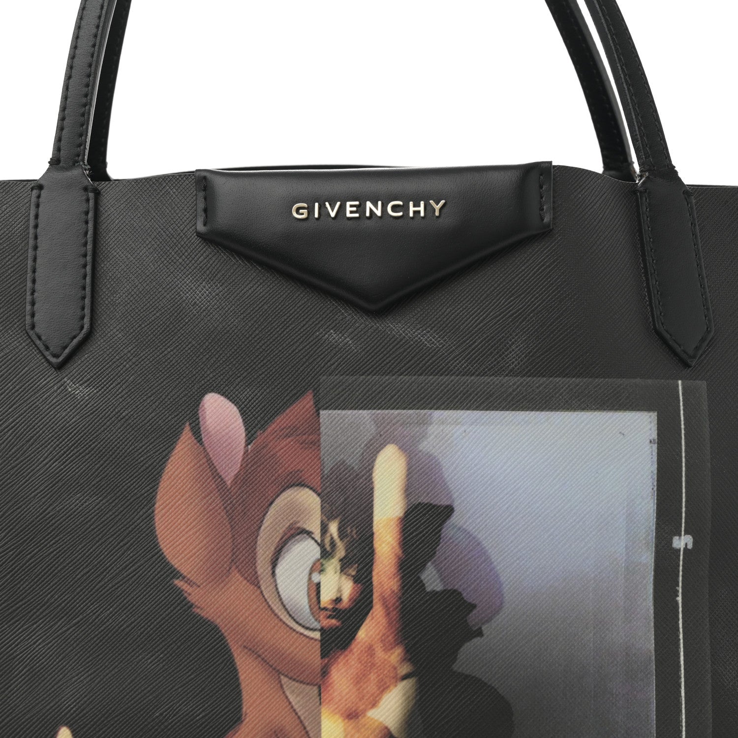 Givenchy Textured Coated Canvas Bambi Print Large Antigona Tote Black 9 of 15