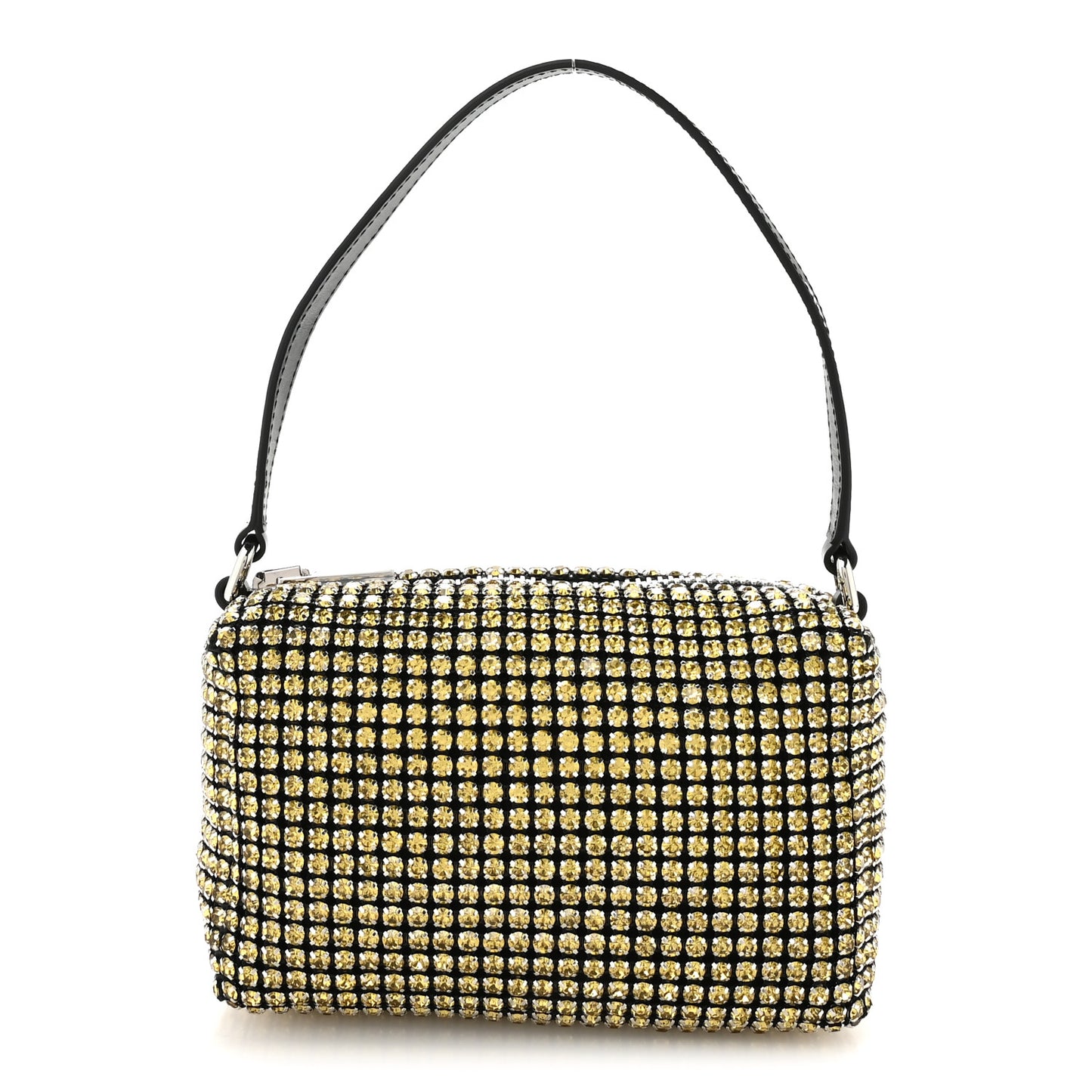 Mesh Crystal Rhinestone Mini Heiress Pouch Porcelain
