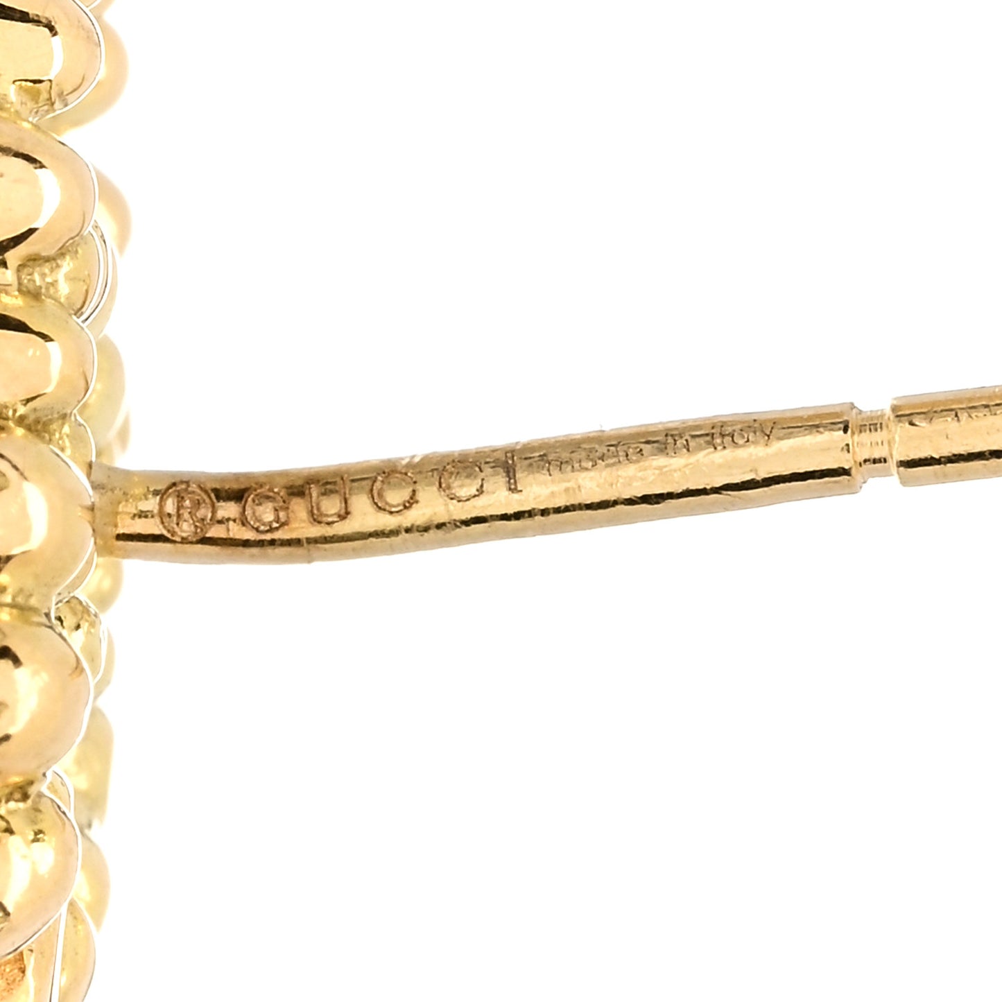 18K Yellow Gold Diamond Running G Earrings