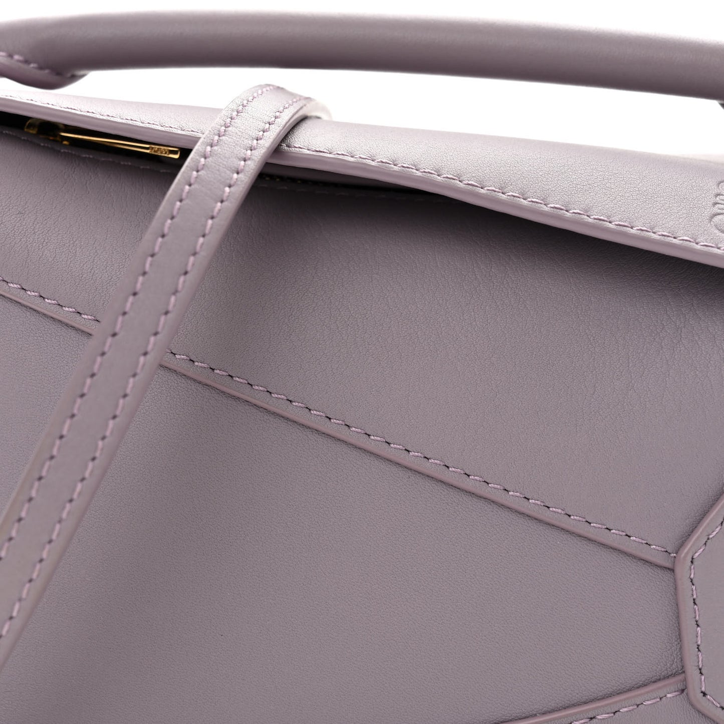 Calfskin Mini Puzzle Edge Bag Pale Aubergine Glaze
