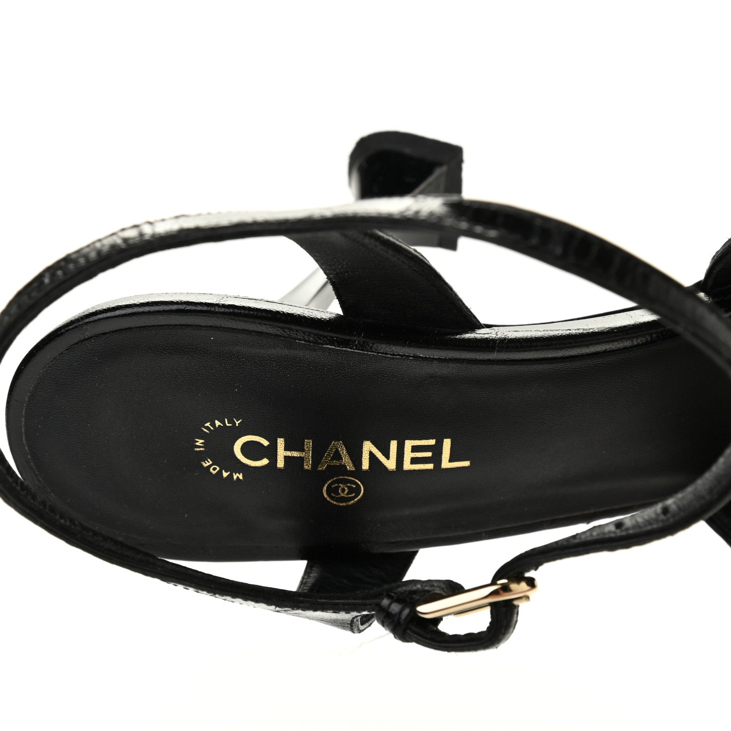 Chanel Calfskin Crocodile Embossed Sandals 39.5 Black 14 of 15