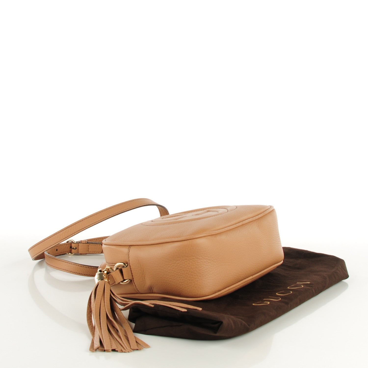 Gucci Pebbled Calfskin Small Soho Disco Bag Camelia 4 of 7