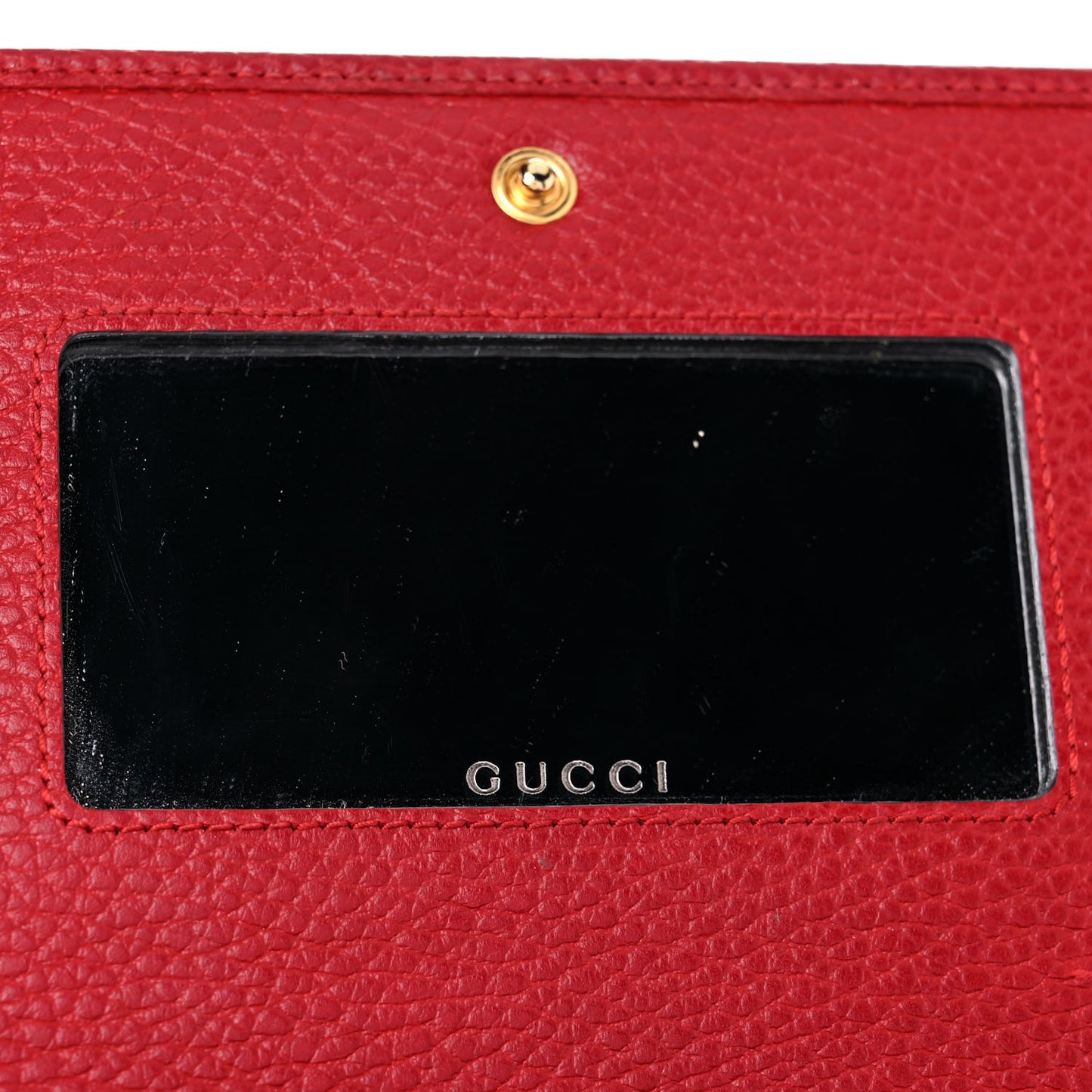Dollar Calfskin Mini GG Marmont Chain Wallet Hibiscus Red