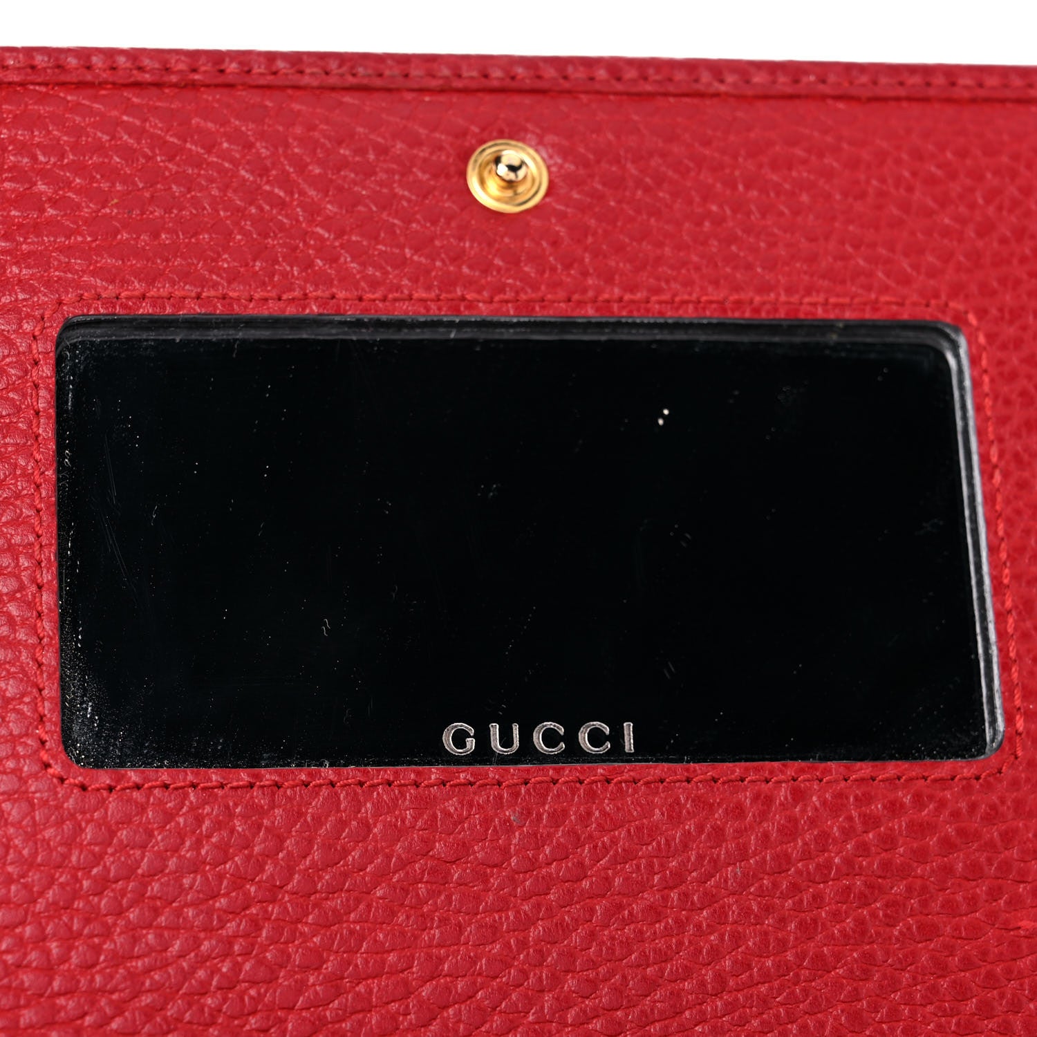 Gucci Dollar Calfskin Mini GG Marmont Chain Wallet Hibiscus Red 10 of 15