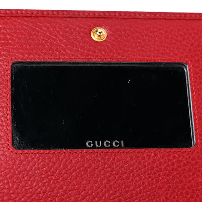 Gucci Dollar Calfskin Mini GG Marmont Chain Wallet Hibiscus Red 10 of 15