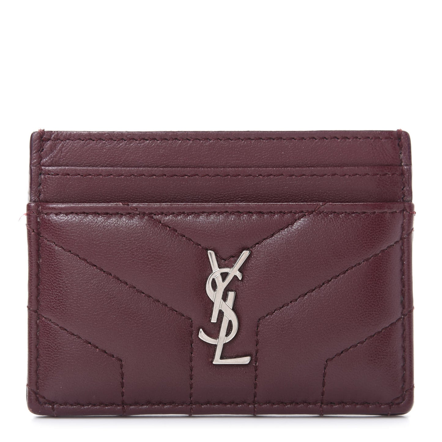 Nappa Y Quilted Monogram LouLou Credit Card Case Rouge Legion