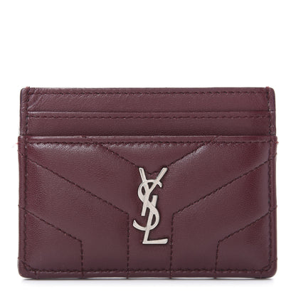 Saint Laurent Nappa Y Quilted Monogram LouLou Credit Card Case Rouge Legion 1 of 7