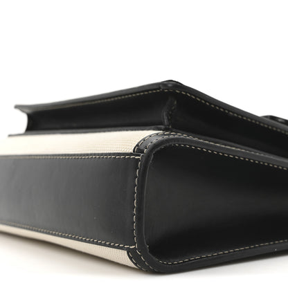 Burberry Canvas Smooth Calfskin Two Tone Mini Pocket Bag White Black 9 of 9