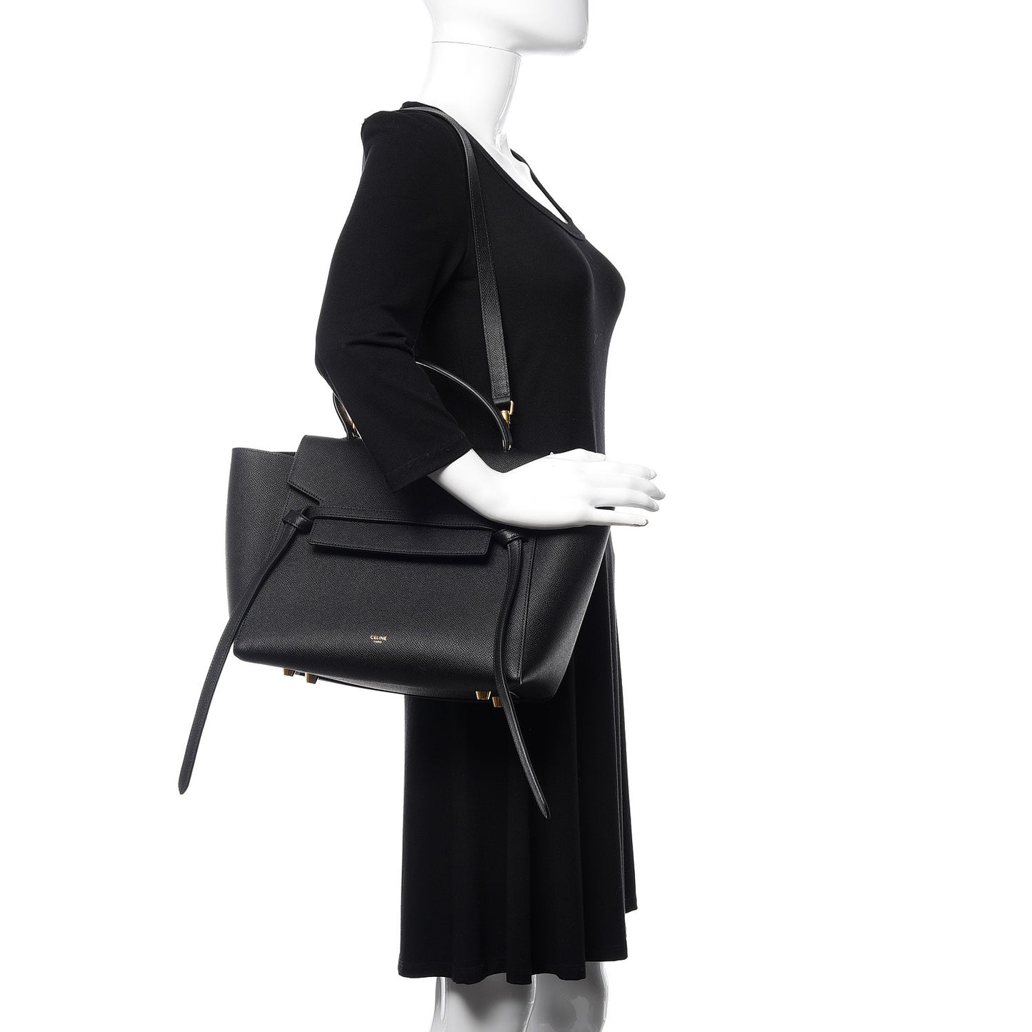 Grained Calfskin Mini Belt Bag Black