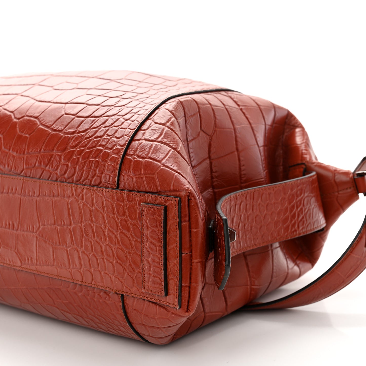 Calfskin Crocodile Embossed Medium Soft Antigona Paprika