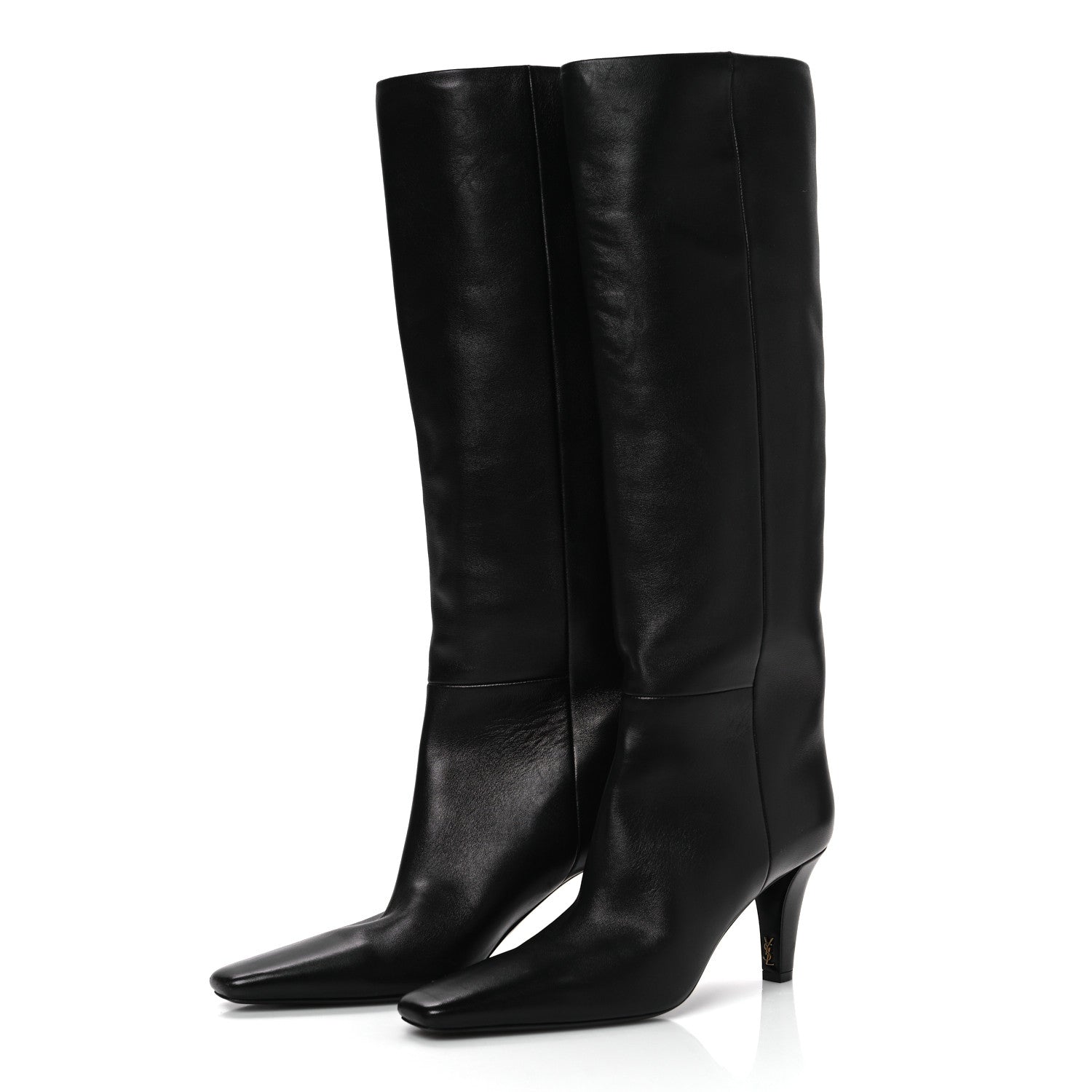 Saint Laurent Calfskin Jill Knee High Boots 39 Black 3 of 10