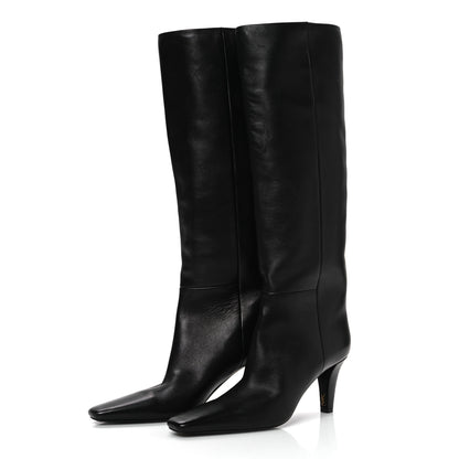 Saint Laurent Calfskin Jill Knee High Boots 39 Black 3 of 10