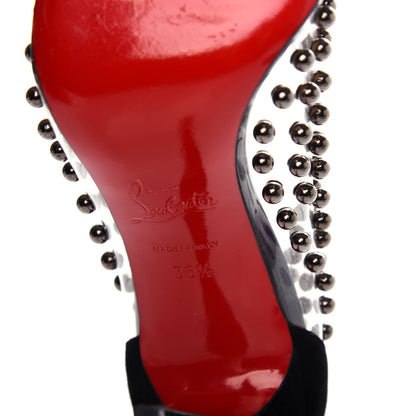 Christian Louboutin Suede Patent Studded Bille et Boule 100 Pumps 36.5 Black 9 of 9