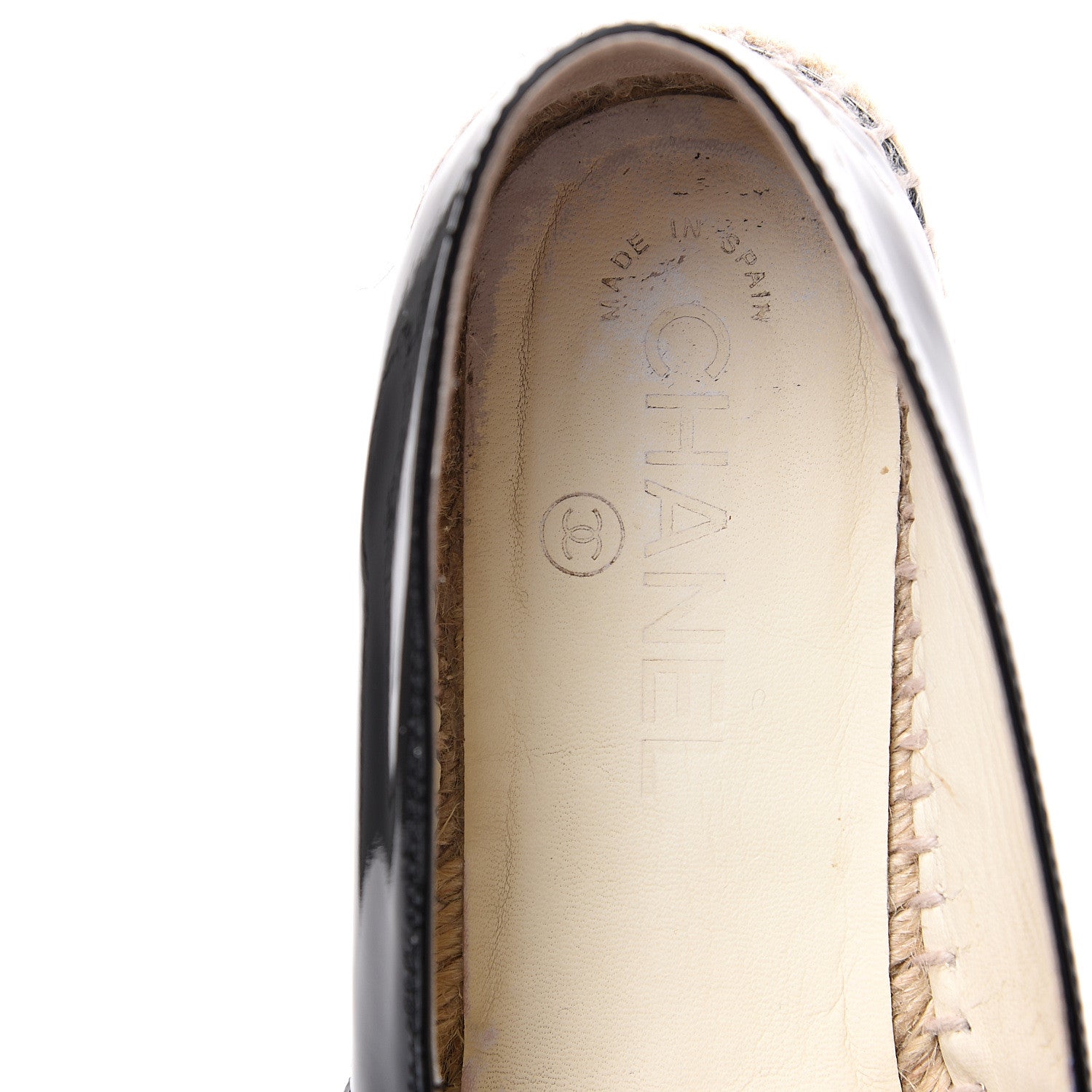 Chanel Patent CC Espadrilles 38 Black 6 of 9