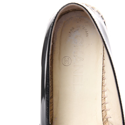 Chanel Patent CC Espadrilles 38 Black 6 of 9