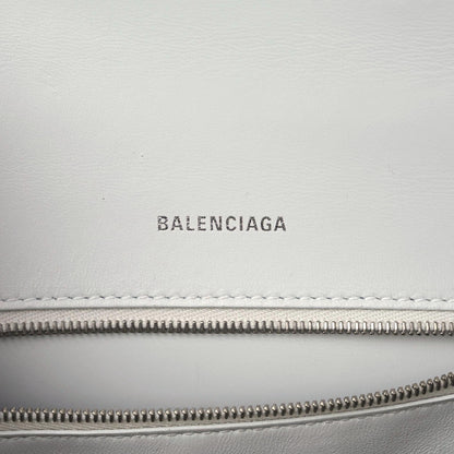 Balenciaga Calfskin Crocodile Embossed Small Hourglass Top Handle Bag White 6 of 15