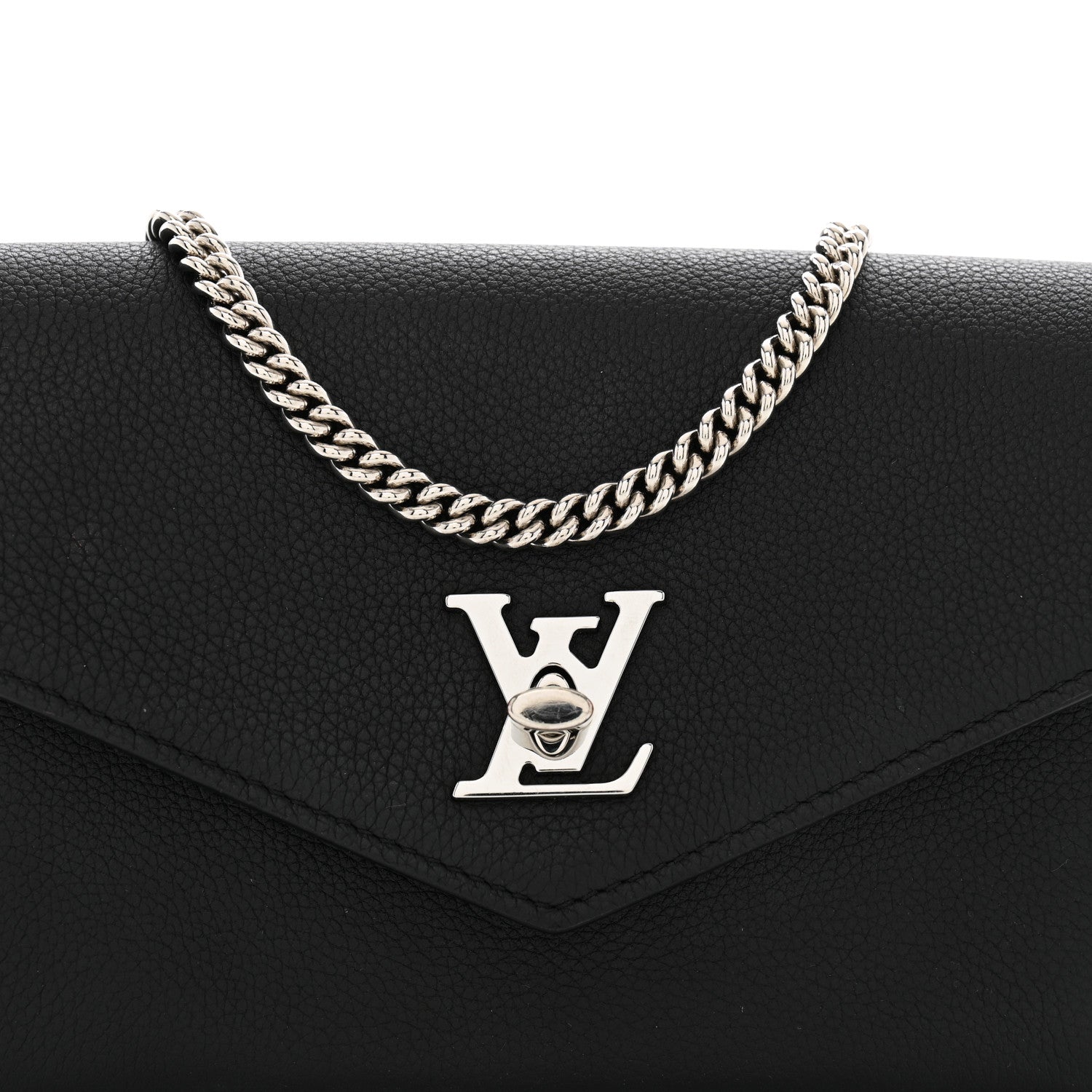 Louis Vuitton Soft Calfskin My Lockme Chain Pochette Black 9 of 12