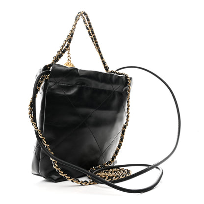 Chanel Shiny Calfskin Quilted Mini Chanel 22 Black 3 of 11