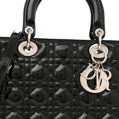Christian Dior Patent Cannage Large Lady Dior Black 8 of 10