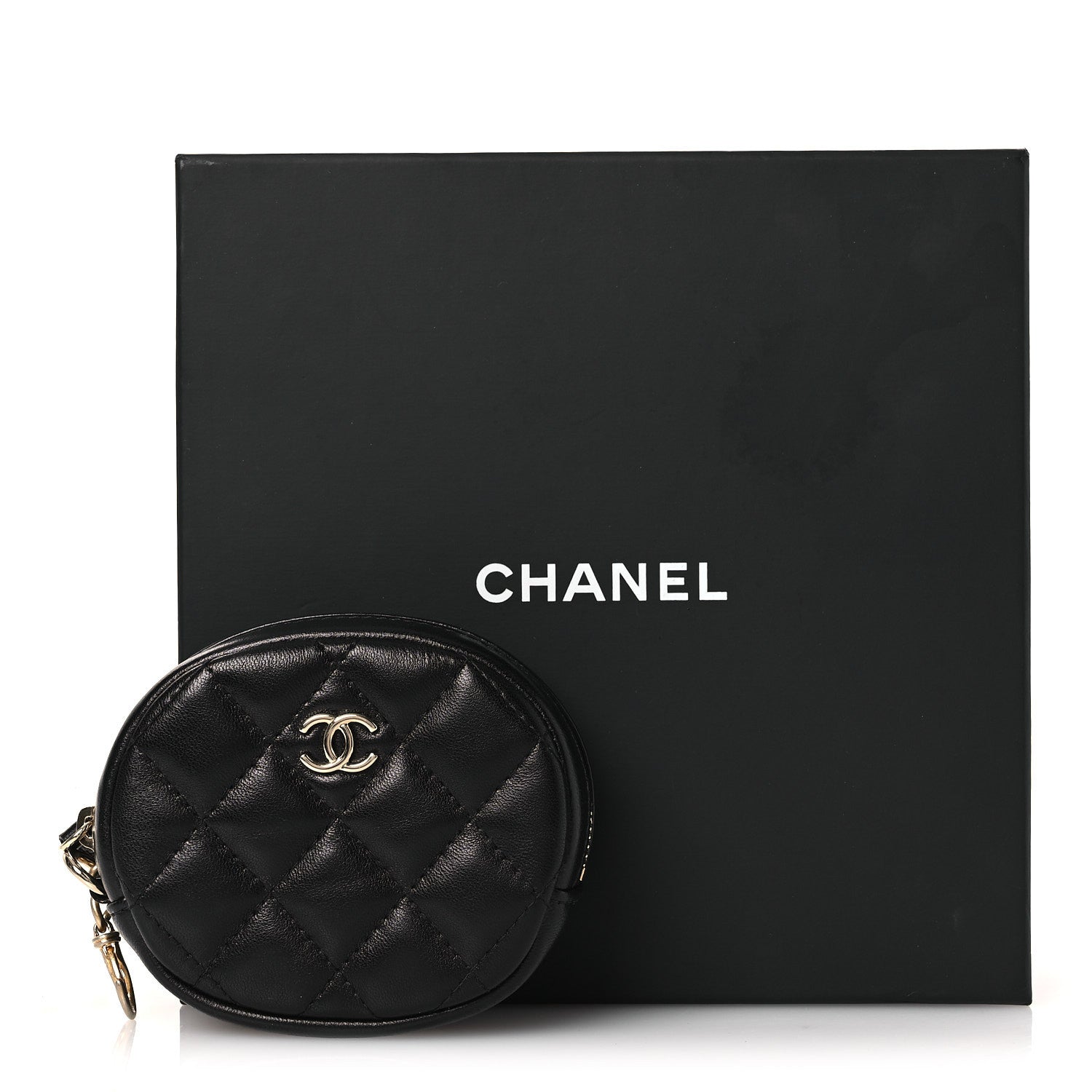 Chanel Lambskin Quilted Zip Around Classic Coin Purse Black 7 of 7