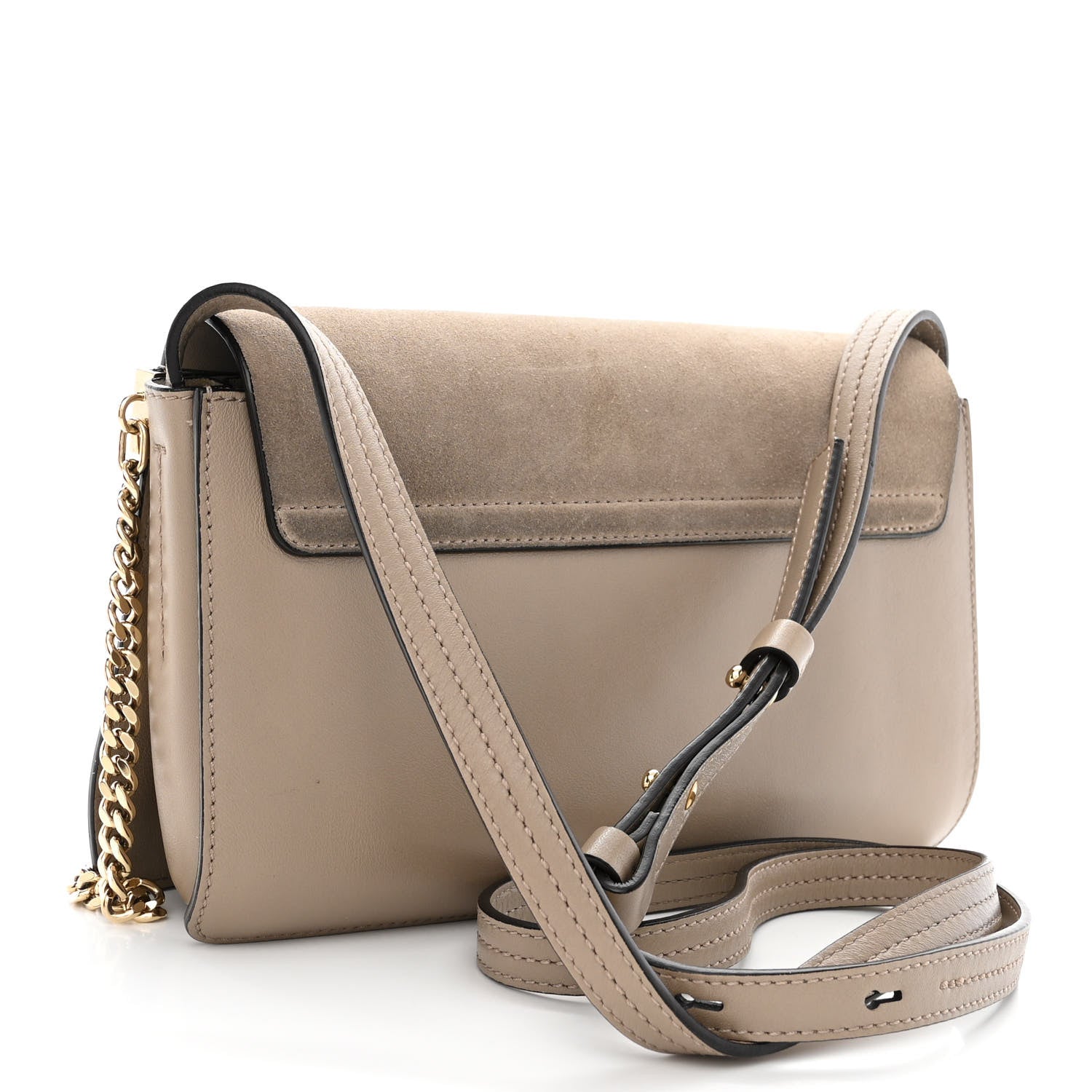 Chloe Suede Calfskin Small Faye Shoulder Bag Motty Grey 3 of 13