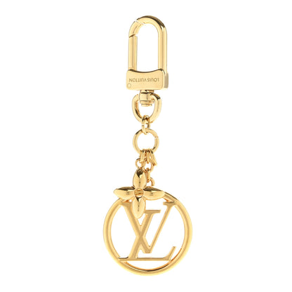 Louis Vuitton Metal Fleur LV Circle Bag Charm Key Holder Gold 1 of 3