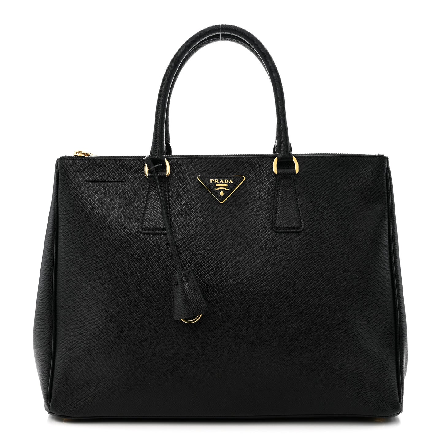 Saffiano Large Galleria Double Zip Tote Black
