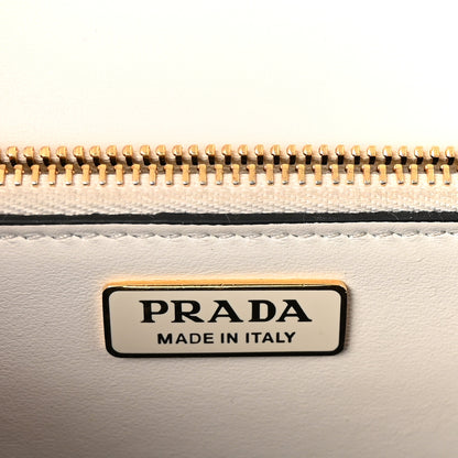 Prada Saffiano Lux Metal Triangle Logo Mini Envelope Chain Shoulder Bag White 6 of 9