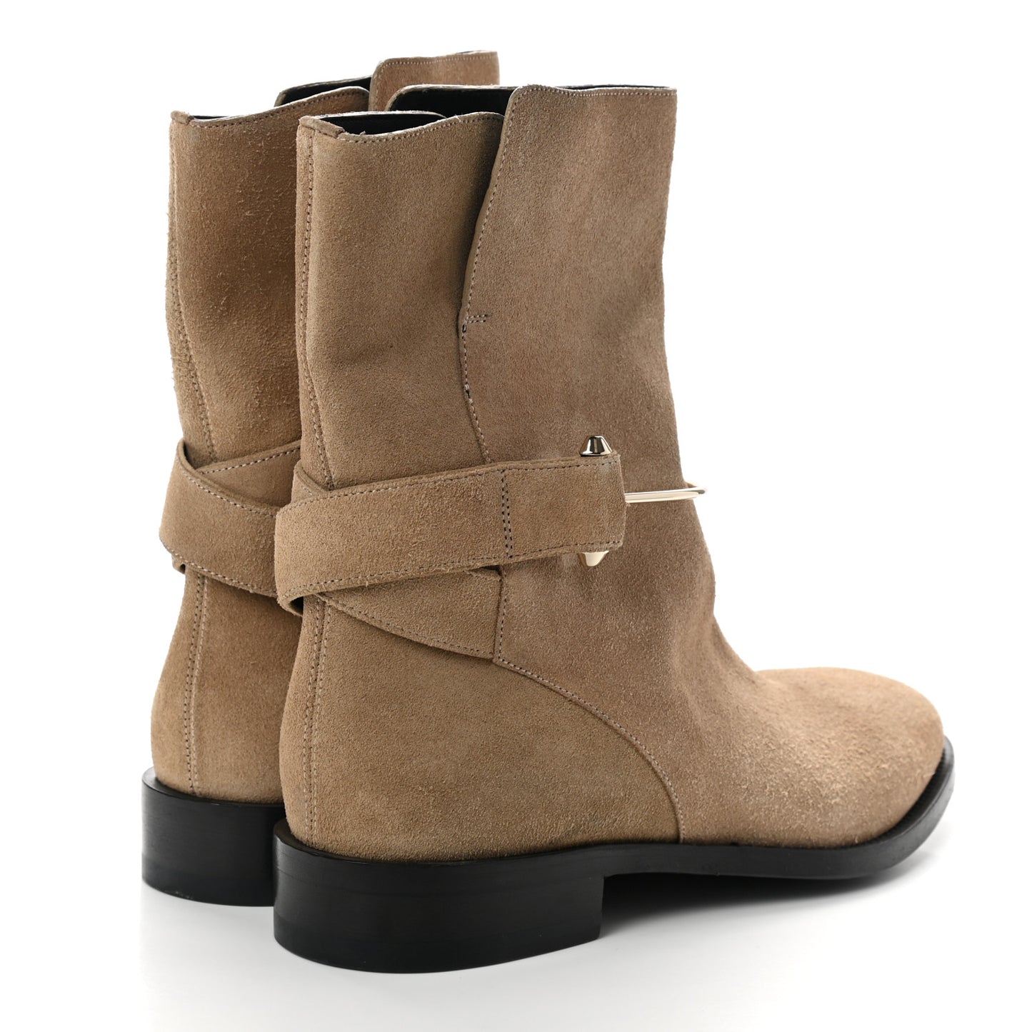 Suede Chunky-Heel Ankle Boots 39 Camel