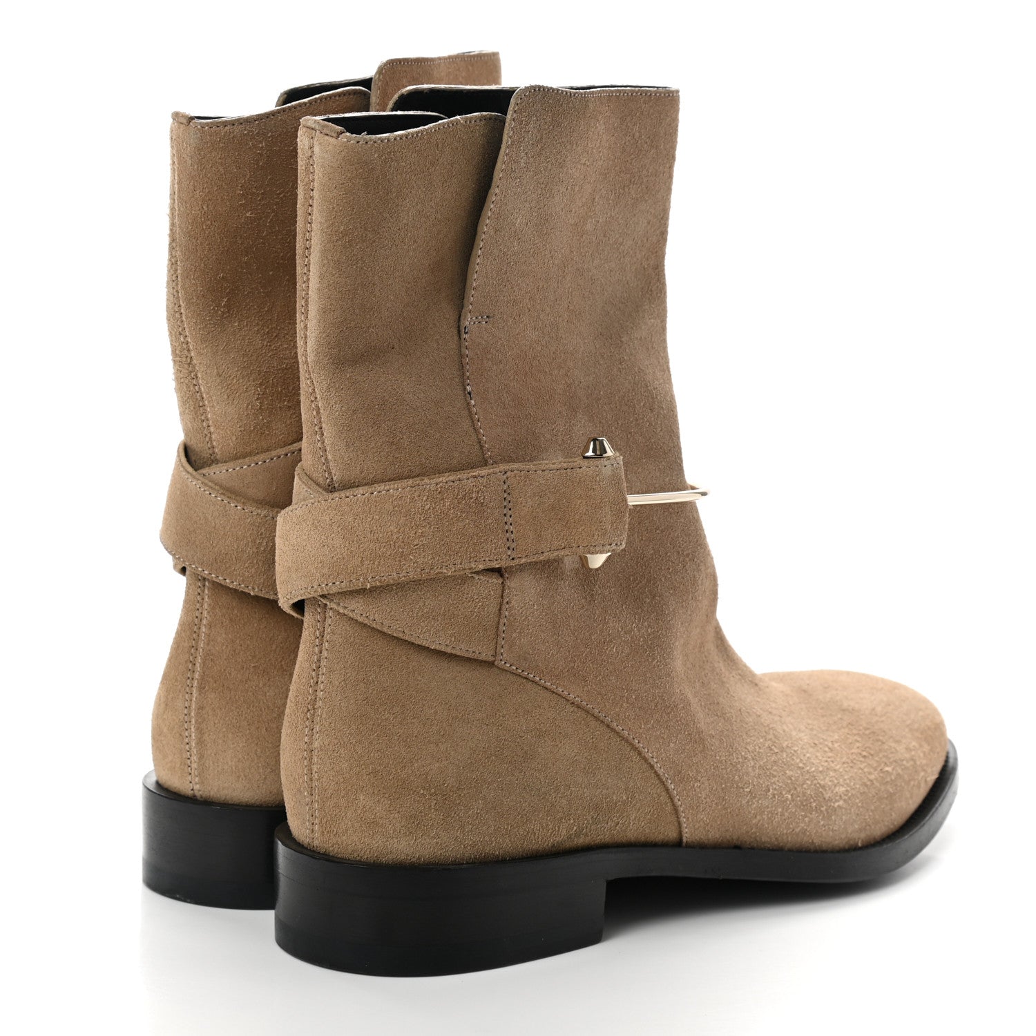 Balenciaga Suede Chunky-Heel Ankle Boots 39 Camel 4 of 7