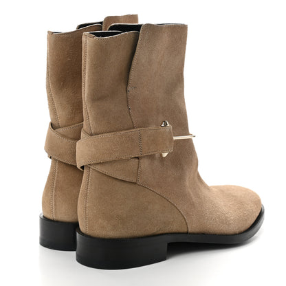 Balenciaga Suede Chunky-Heel Ankle Boots 39 Camel 4 of 7