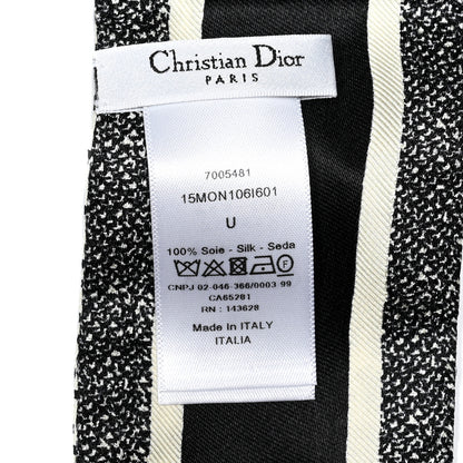 Christian Dior Silk 30 Montaigne Mitzah Scarf Black White 2 of 3