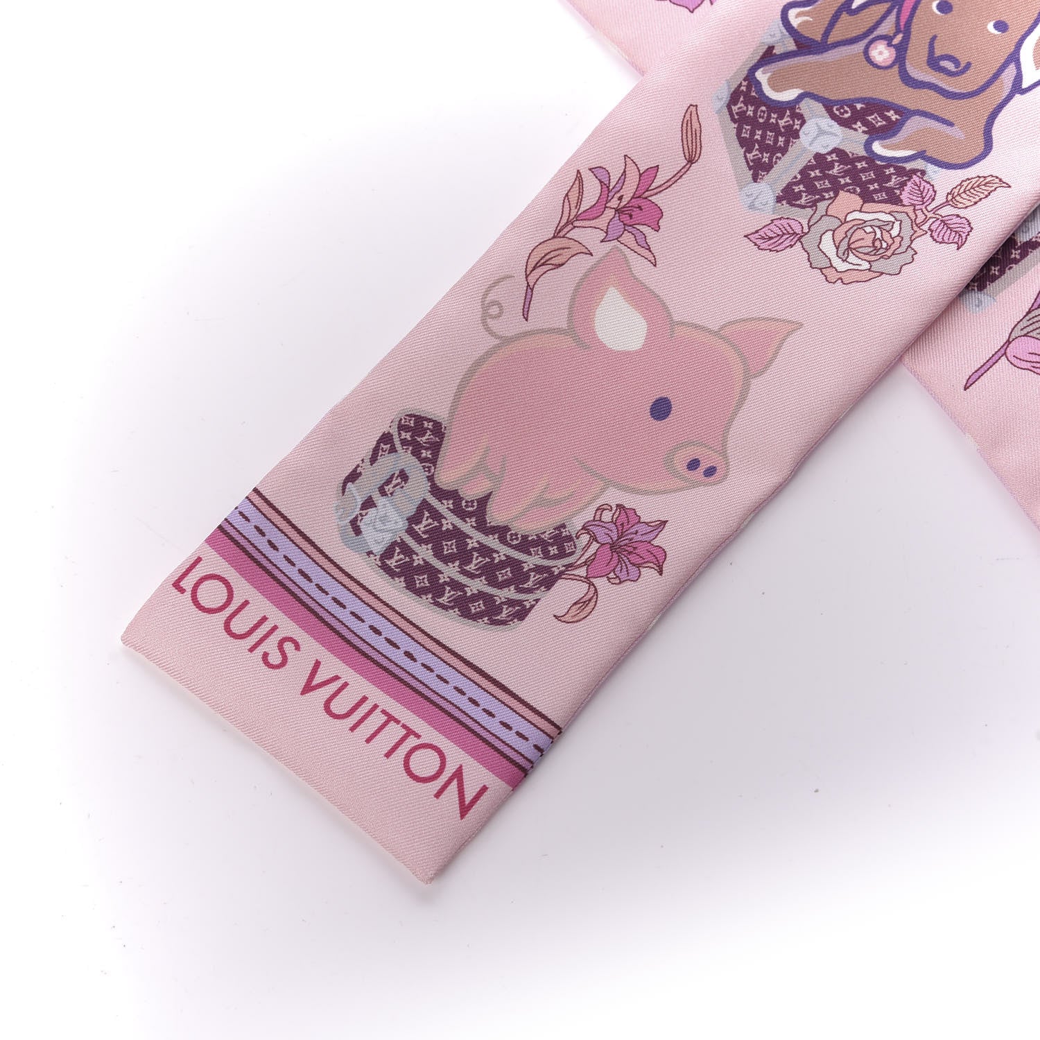 Louis Vuitton Silk Monogram Superstition Bandeau Light Pink 2 of 4